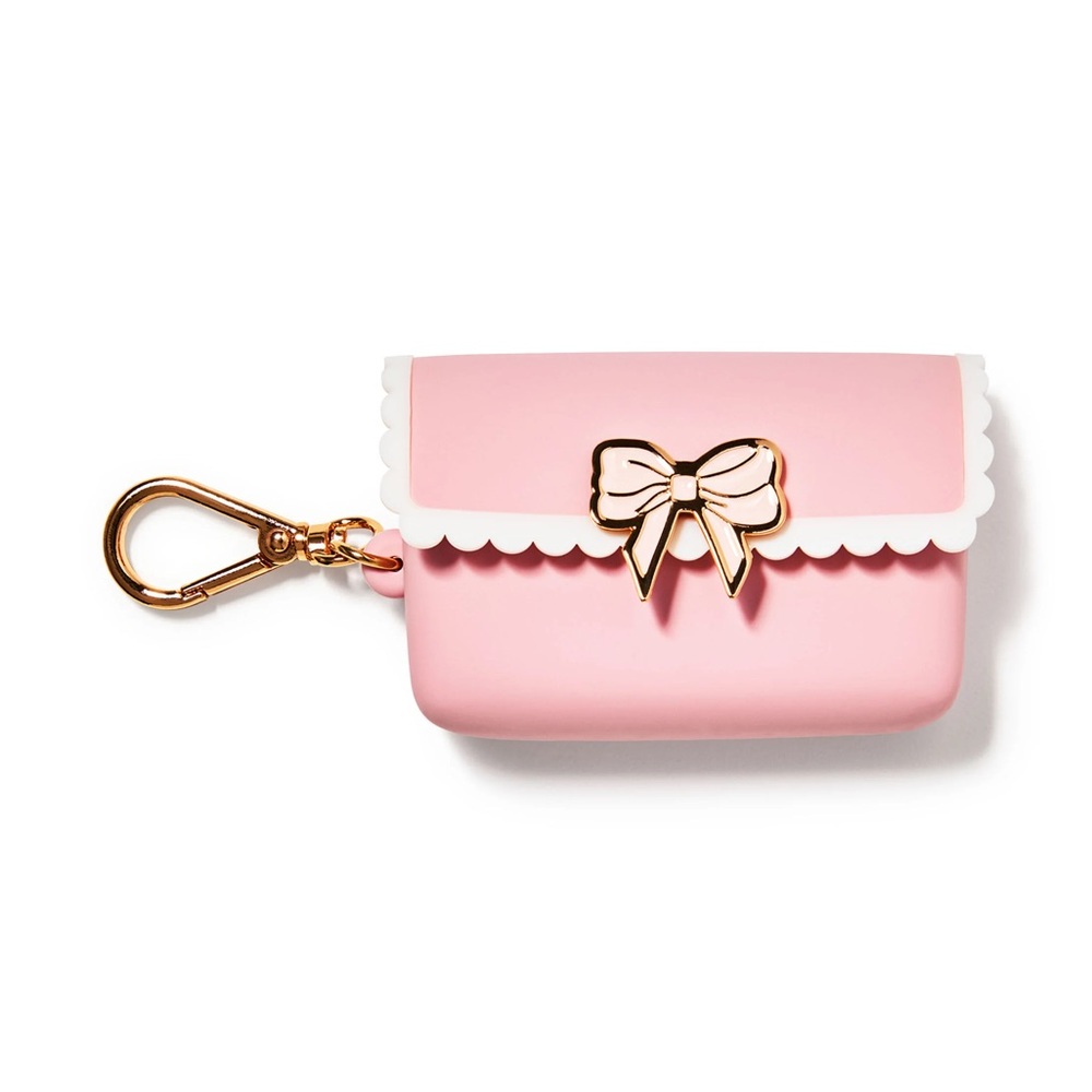 Pink Bow Accent Keychain Pouch